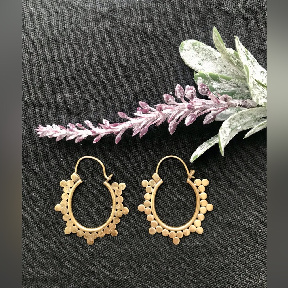 HAND CRAFTED BRASS HOOP EARRINGS